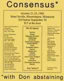 Small image of the non-address side of a Consensus* *with Don Abstaining flyer