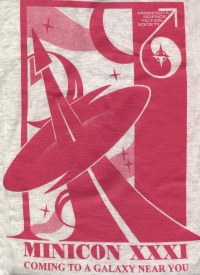 M31 T-shirt front: a futuristic logo