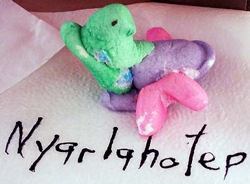 Photo by ddb: Nyarlahotep rendered in peeps at Minicon 42