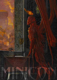 Minicon 43 t-shirt art: God's Demon by Wayne Barlowe